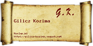 Gilicz Kozima névjegykártya